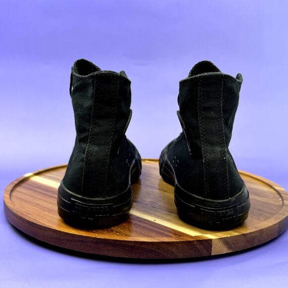 WOMENS CHUCK TAYLOR HI TOP ALL BLACK SIZE 8 - Picture 4 of 7